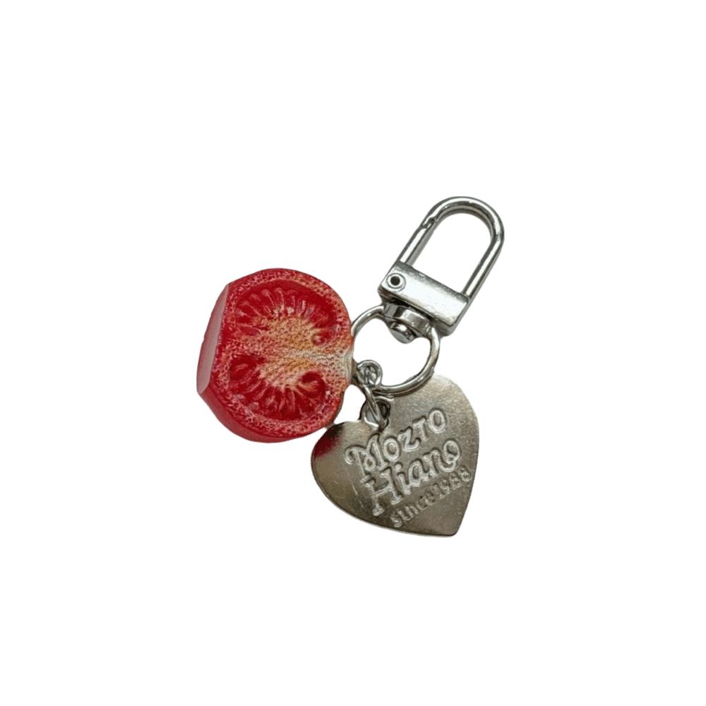 Realistic 3D Tomato Bag Charm Vibrant Colors Resin Key Ring Fruit Key Chain Aesthetic Styling