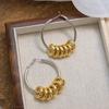 Новые модные преувеличенные двухцветные серьги-кольца: Универсальные, большие, многофункциональные заколки для европейского и американского стилей