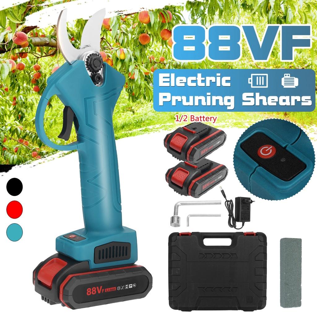 88VF Professional Cordless Electric Pruning Shear 2.0Ah Lithium Battery Garden Pruner Scissors Tree Branch Pruner Rechargeable Power Tool