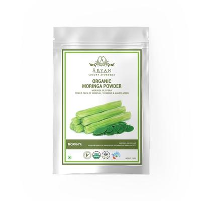 Органический порошок Моринги (100 г), Organic Moringa Powder,  Aryan