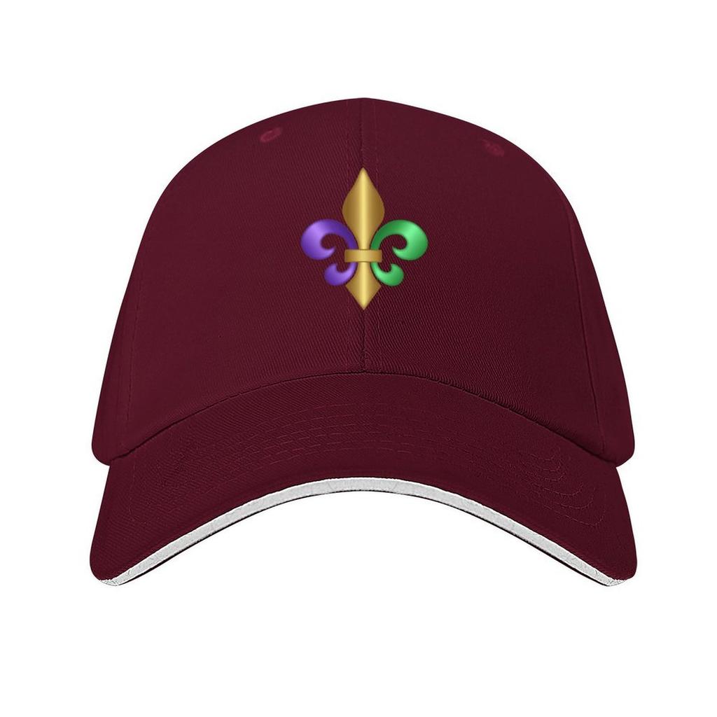 Purple Green and Gold FleurdeLis Symbol Baseball Cap Hip Hop fashionable designer cap Cosplay Womens 2025 Mens