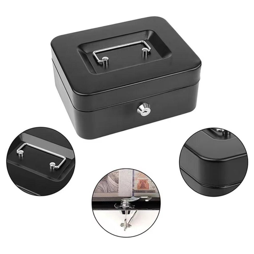 Mini Money Safe Case Metal Lock Box Coin Bank Lockable Cash Box Coin Collection