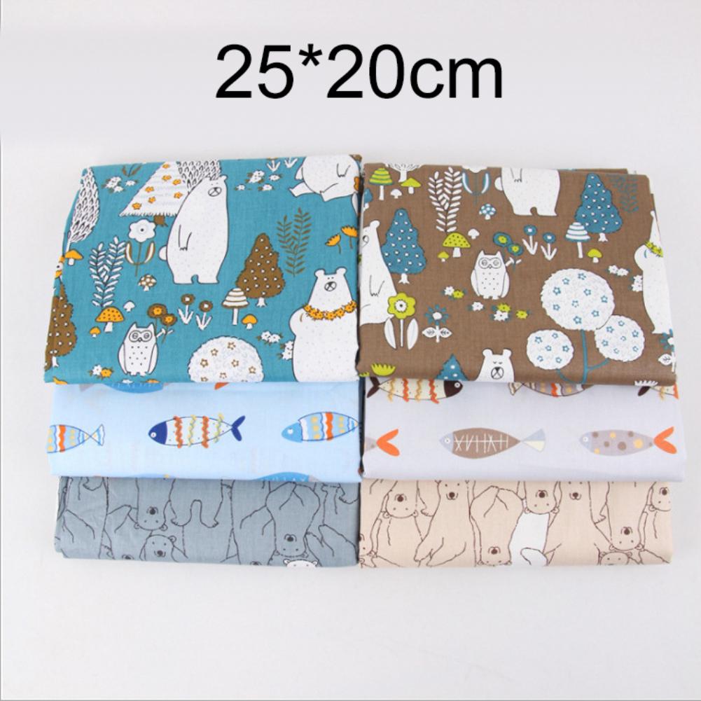 25 см x 20 см, 6 шт., принт с цветочным принтом, сделай сам, детское лицо, хлопковая ткань, материал для шитья