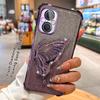 Чехол-подставка с градиентным блеском и бабочкой для OPPO A96 A97 A35 A93 A55 A56 A57 A17 A9 A5 A57 A58 A72 Realme C53 C35 C33 C31 Reno 6 7 8 9 10 11 12 Pro
