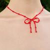 FANTASTIC PLANET Ribbon Beads Necklace (RED)