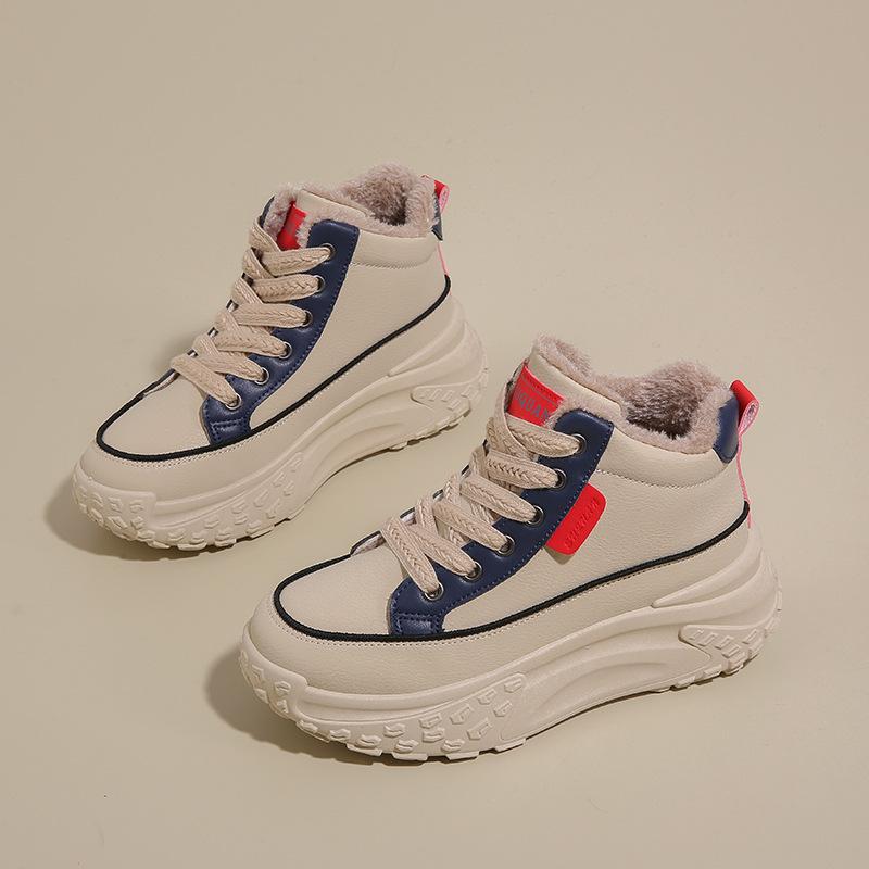 2025 Winter Velvet Warm Platform Cotton Shoes Women's Korean Version High-top Ins Tide Student Leisure Sports Women's Shoes K6717