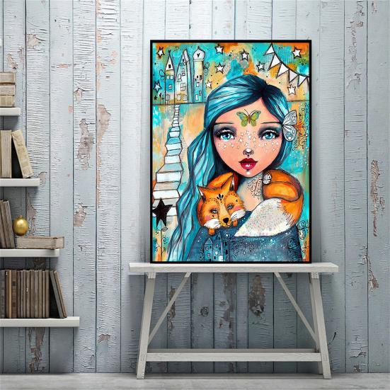 DIY 5D набор для рисования горным хрусталем красочная смола девушка узор горный хрусталь искусство для взрослых и детей яркий цвет горный хрусталь рисунок домашний декор