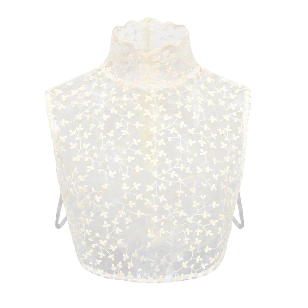 Женская кружевная элегантная водолазка со вставкой, женская съемная полурубашка, блузка с ложным воротником