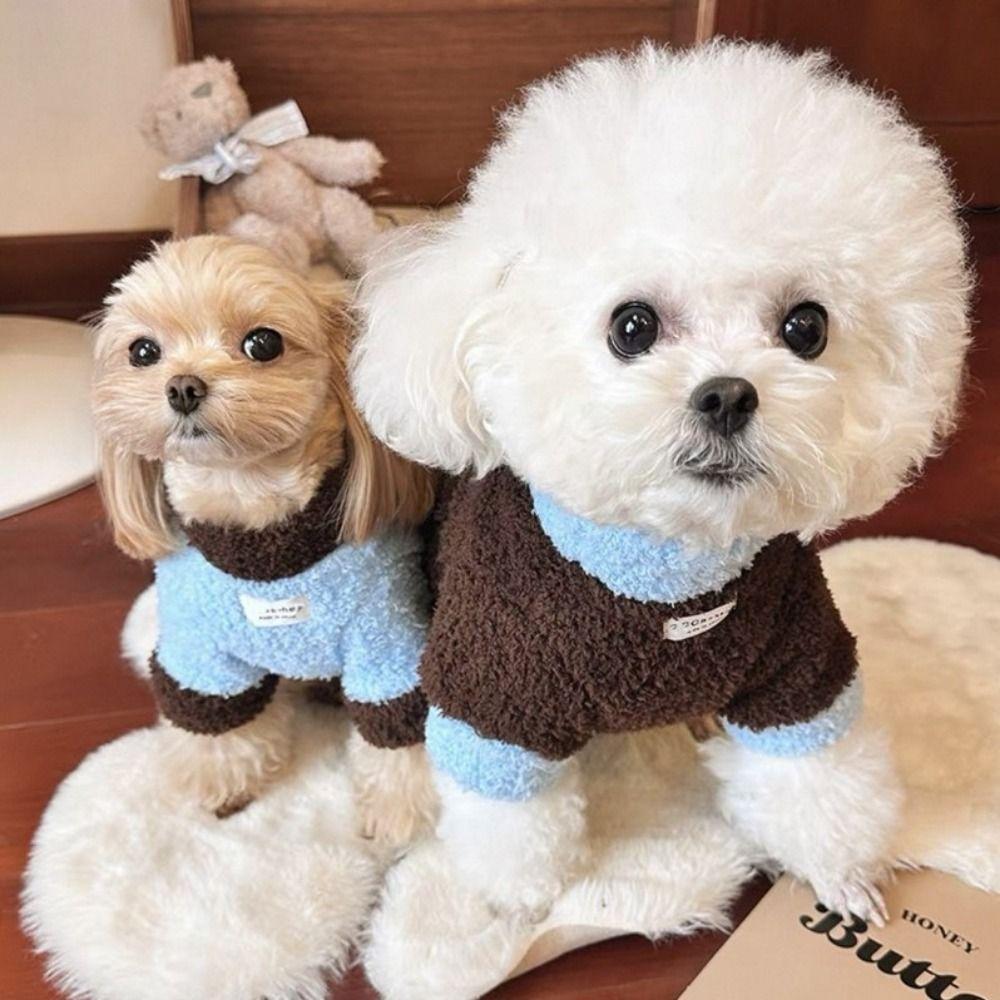 Polyester Warm Dog Hoodie Winter Warm Pet Sweater Vest Puppy Bipedal Clothes Taddy Yorkshire