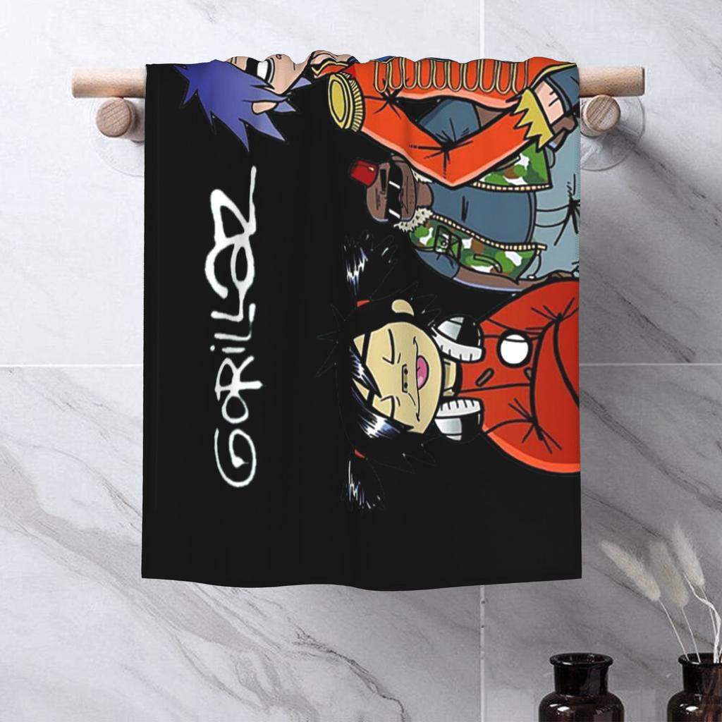 Gorillaz Мягкое лицевое полотенце Быстросохнущее для бассейна и ванной Хлопковые полотенца Впитывающие Быстро