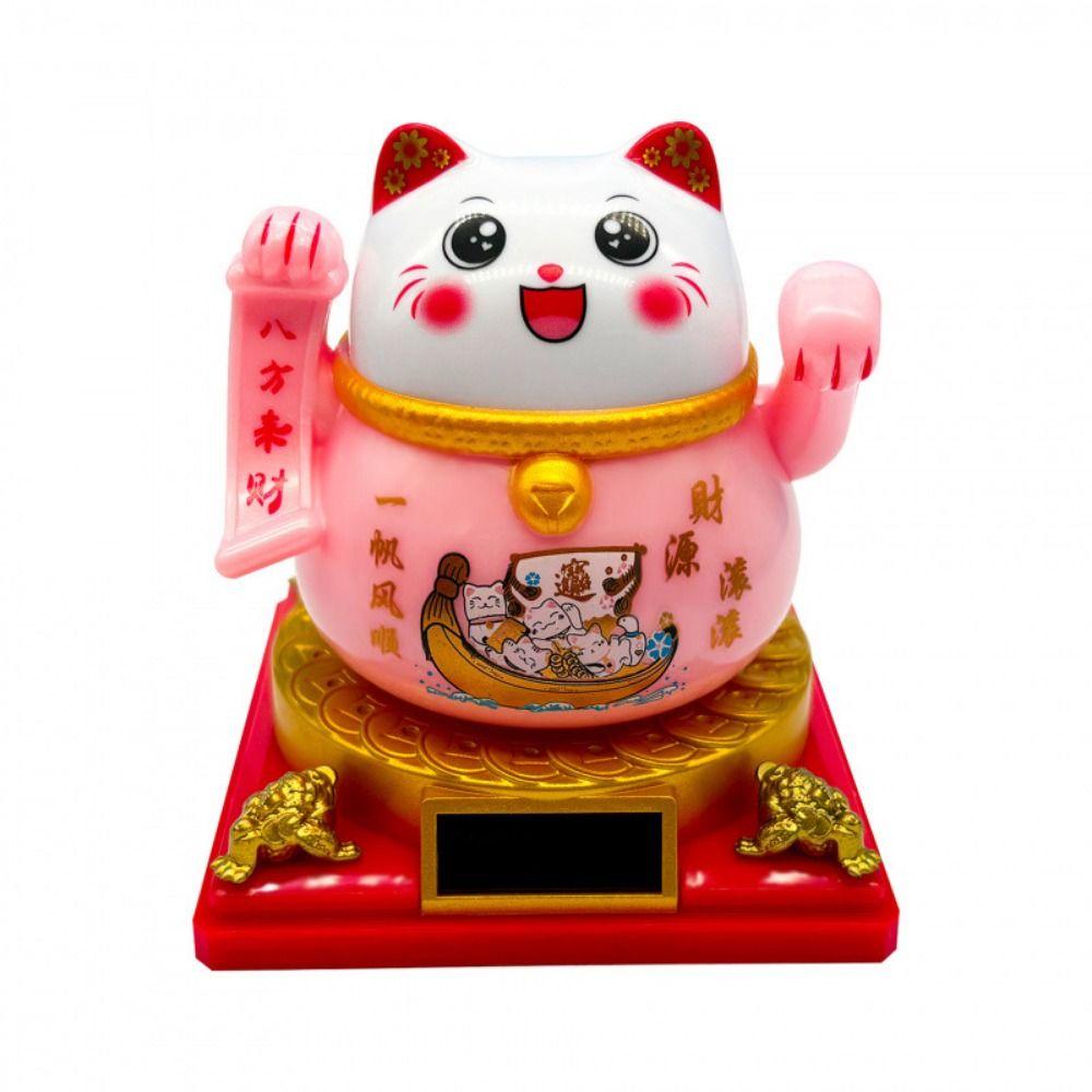 Wealth Welcoming Fortune Cat Waving Arm Car Decoration Automotive Interior Supplies Home Decor