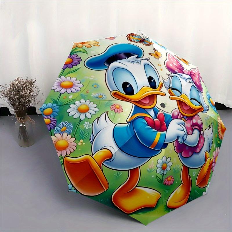 1pc Adorable Daisy Donald Duck Automatic Opening and Closing Umbrella - Suitable for Various Occasions, Outdoor Activities, Lightweight and