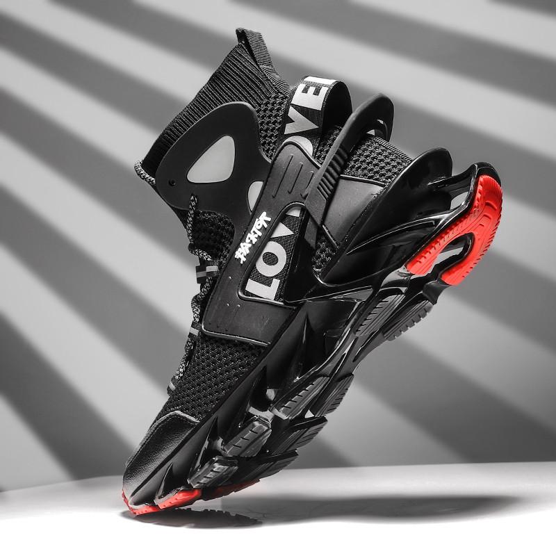 Fashion High-top Men's Sneakers Teenager Trendy Blade Shoes Breathable Mesh Outdoor Sports Shoes Elastic Trainers