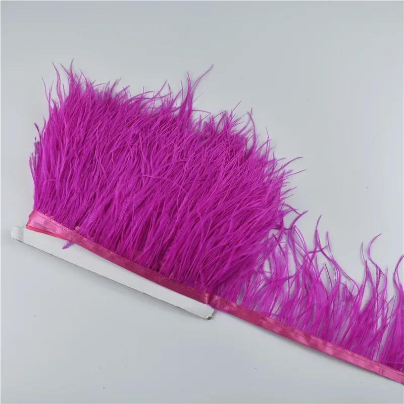 1M 5M 10Meter 8-10Cm Black Ostrich Feather Trims Natural White Ostrich Feather For Craft Ribbon Fringe For Skirt Party Clothing