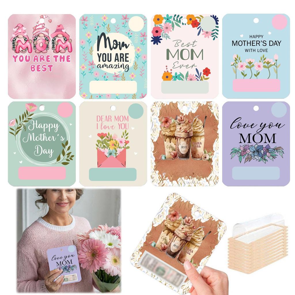Wallet Ornament Set Mother's Day Decoration 8 Wallet Pendant Gift Card Wallet Holiday Gift Tag, Christmas Ornament & Card Combo(8pcs)