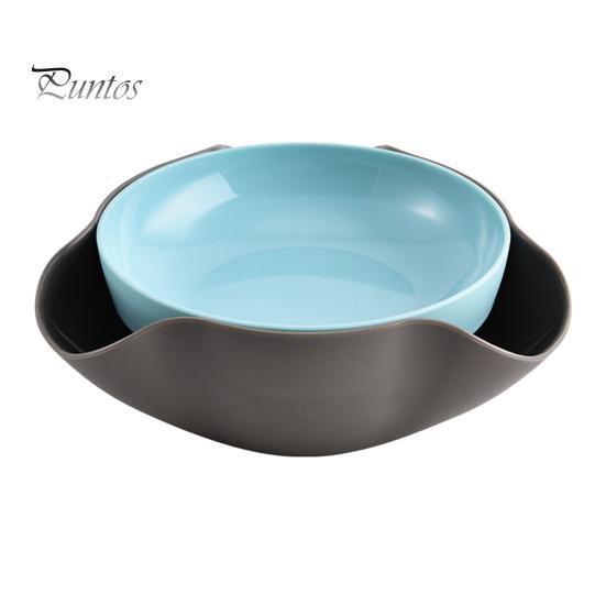 Shell Collecting Snack Bowl with Shell Storage Double-layer Nut Bowl Detachable Divided Snack Bowls with Trash Can