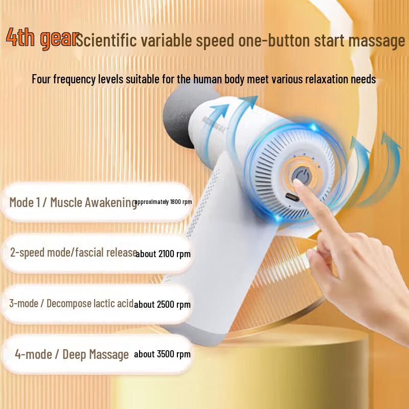 HEZHENG Массажер-пистолет для мышц и фасций, китайская вилка (адаптер в комплекте)