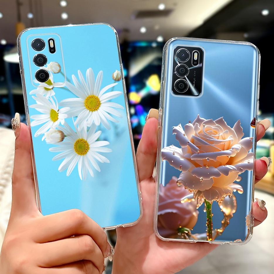 Чехол для Oppo A16 Чехол для Oppo A16s CPH2271 Роскошный Чехол с Рисунком Цветов Мягкий Тонкий Чехол для Телефона Для Oppo A16k A 16 e OppoA16 s Чехлы Сумки