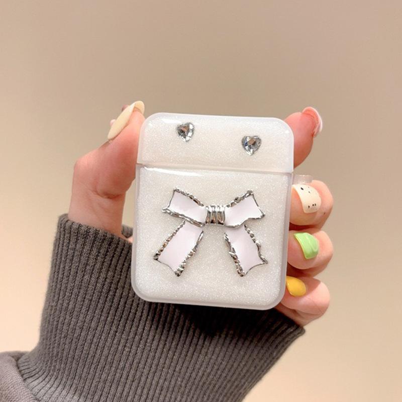 Эпоксидный Бант Со Стразами Чехол для Airpods 3 / 4 Поколения Для Airpodspro2 Беспроводных Bluetooth-Наушников Apple