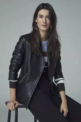 Настоящая мягкая куртка ручной работы из черной кожи для женщин, 100% овчина, мотоциклетная байкерская куртка