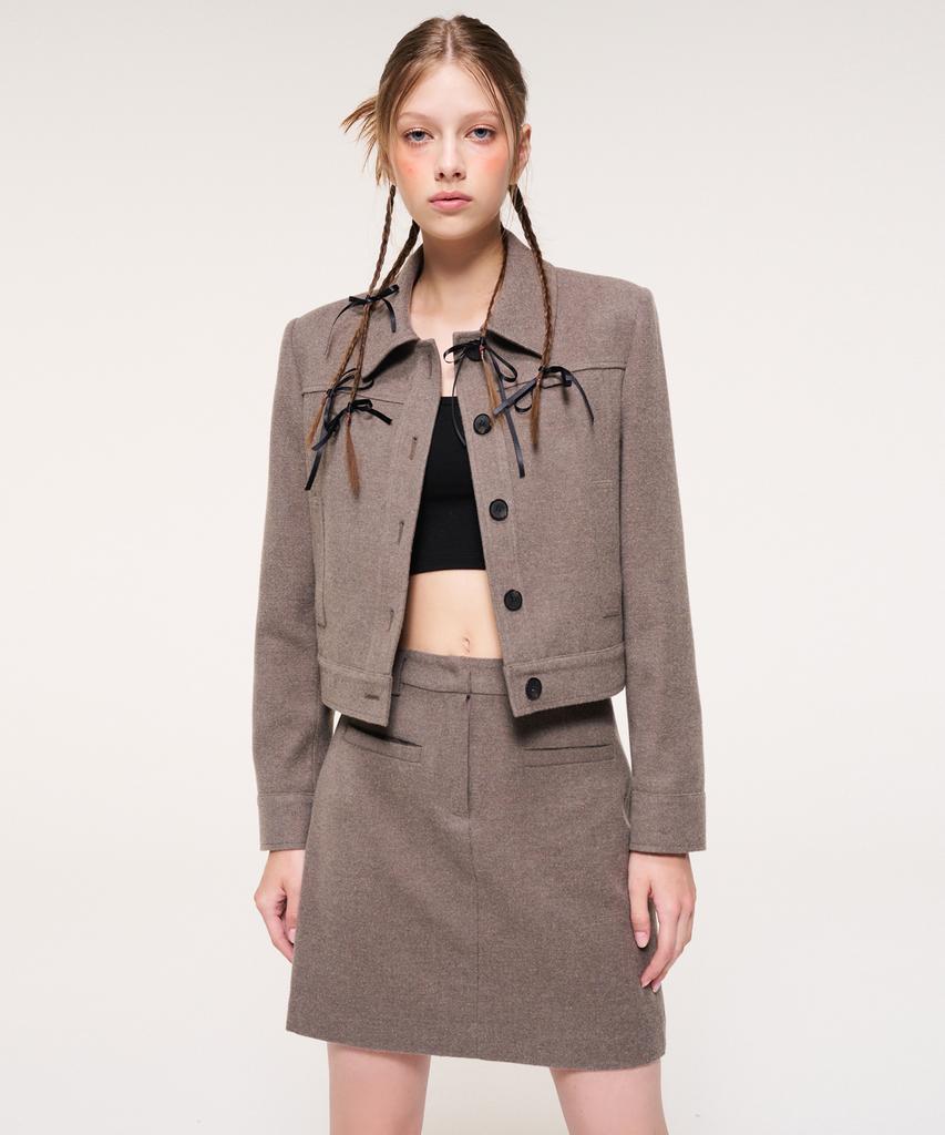 Etmont Lip Pocket Mini Skirt, Ash Brown