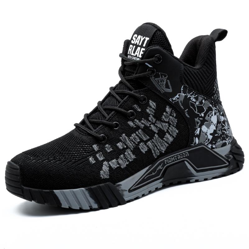 Модные защитные ботинки со стальным носком, мужская рабочая обувь, противоударные и противопрокольные защитные ботинки, рабочие кроссовки, неразрушимые защитные ботинки 2024