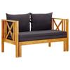 Day and Night - Day and Night 2-seater Garden Bench with Cushions Solid Acacia Wood 122 Cm