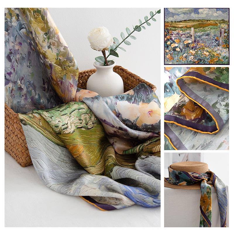 Mother's Day Silk Scarf Gift Set: 100% Mulberry Silk Square Shawl