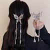 Длинная заколка-кисточка с бусинами в виде бабочки для женщин, сказочный темперамент, милая принцесса, заколка для волос, аксессуары для волос