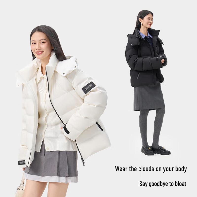 Qianrengang 2025 Women's Hooded Puffer Down Jacket