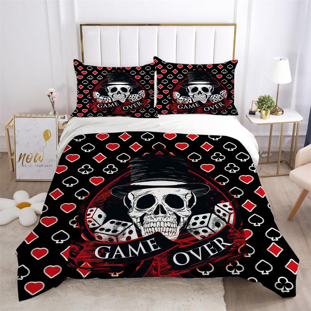 3D Skull Printing Bed Cover King Size Polyester Bed Clothes Design Soft High Ranking Home Bedclothes
