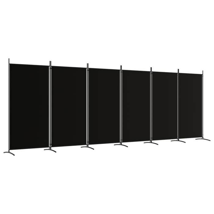 VidaXL Room Divider 6 Panels Folding Room Separator Privacy Screen Partition Living Room Decoration Black 350273