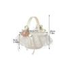 Wedding Basket Lace Simulation Flowers Handheld Flower Basket Decorative Flower Girl Basket for