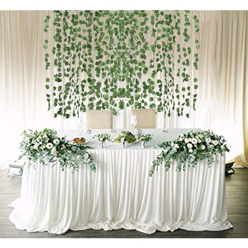 12 шт. 2,1 м искусственная гирлянда из листьев плюща, искусственные растения, имитация лозы, растения, листья винограда для дома, свадьбы, внутреннего и наружного украшения стола