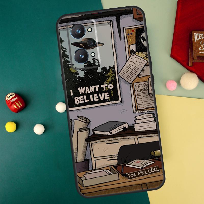 Секретные материалы Я хочу верить Для Realme 10 11 12 13 14 Pro Plus C67 C65 C63 C61 C55 C53 C51 C35 C71 C75 GT7 15 Pro Чехол