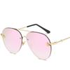 Luxury Brand Designer Female Rimless Sunglasses Aviation Woman Sun Glasses Gradient Shades Little Bee Lens Ladies UV400 Ray