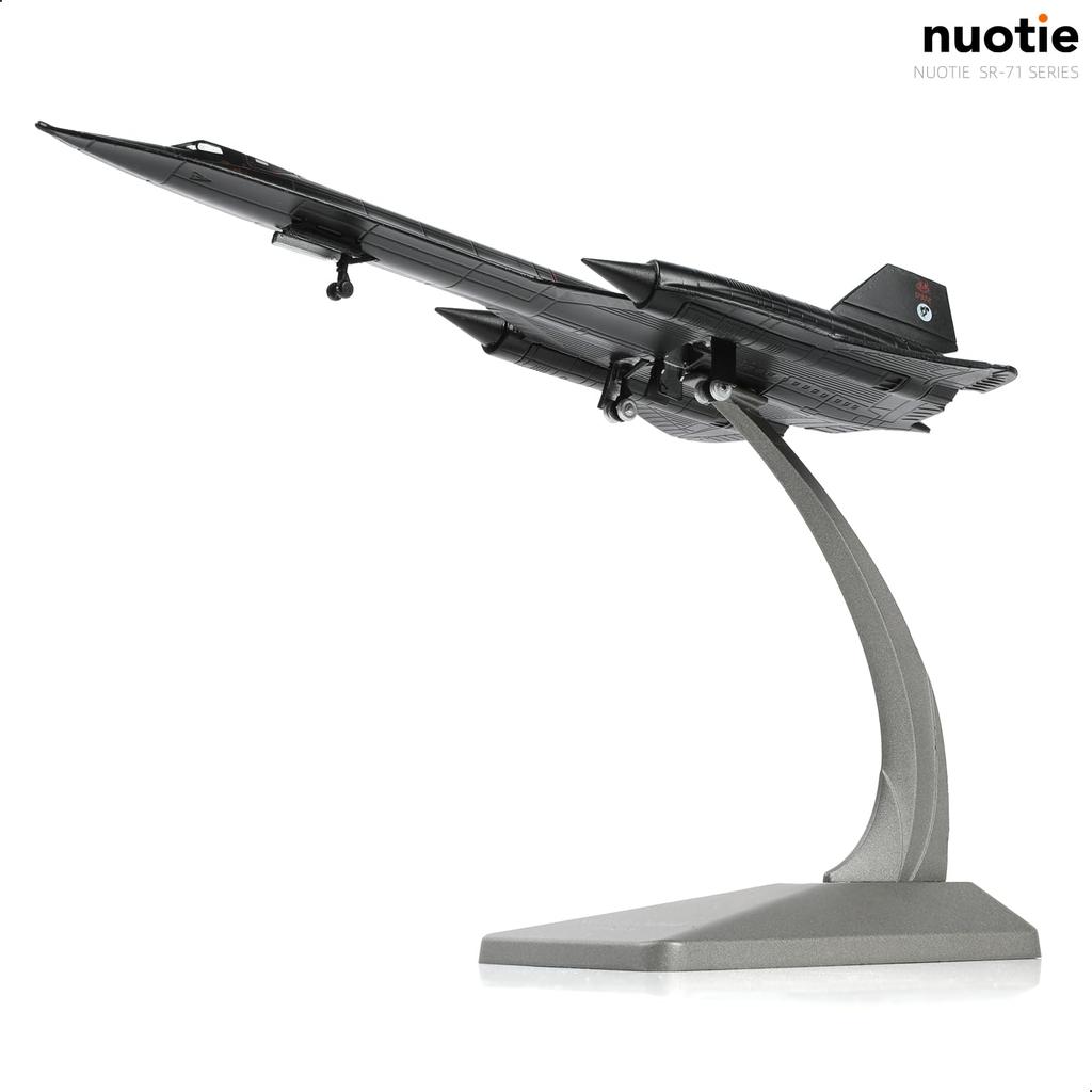 NUOTIE Blackbird 17972 Metal Diecast Aircraft Model with Stand US Air Force Cold War Fighter Alloy Model 1/200 SR-71A (64-17972)