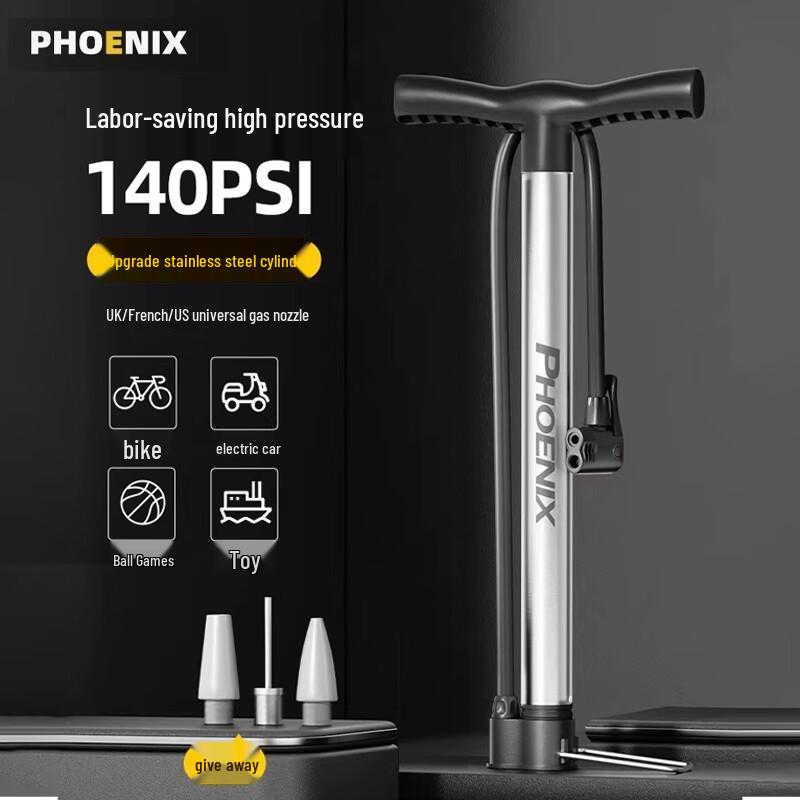 PHOENIX Ножной насос высокого давления для велосипедов и самокатов