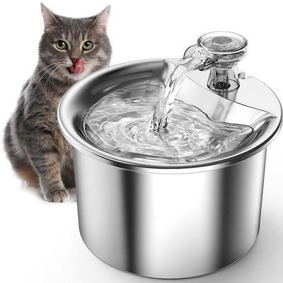 Фонтан для воды для кошек, умный, супер бесшумный, автоматическая циркуляционная фильтрация, фонтан для домашних животных из нержавеющей стали, вилка европейского стандарта
