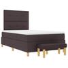 Box Spring Bed with Headboard Dark Brown 200 x 120 cm Fabric