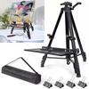 1Set Artist Easel Stability Art Board Clips Adjustable Black DIY Easel Tray Aluminum Alloy