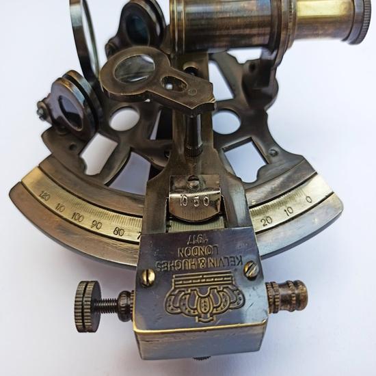 Nautical Brass Working Sextant, Maritime Navigational Instrument With Leather Case, 12.7 cm Astrolabe Ships Gift Item