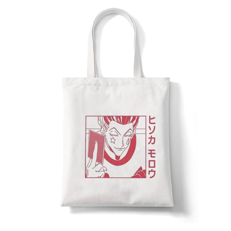 Anime Shopper Bag Hunter X Hunter Killua Zoldyck Shopping Bag Canvas Bag Tote Large Capacity Collapsible Handbags Shoulder Bag