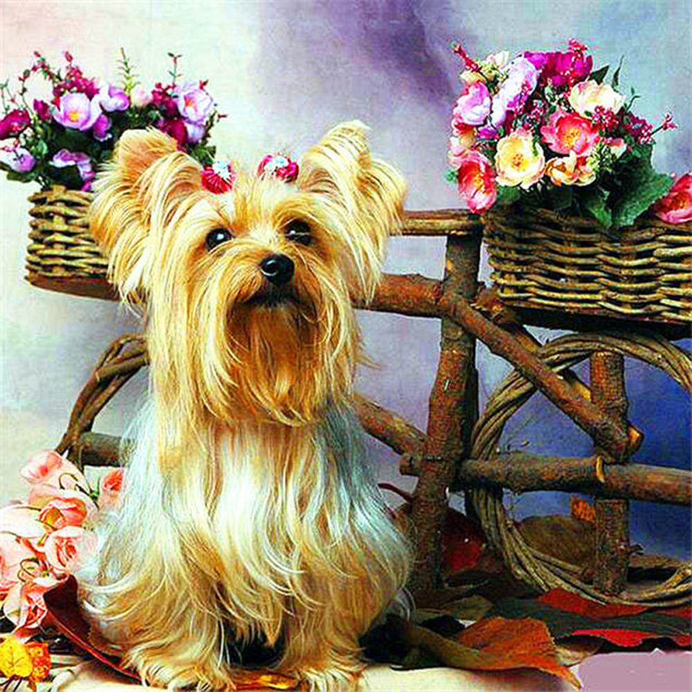 5D Diy Diamond Painting Animal Dog Full Circle Diamond Embroidery Art Picture Mosaic Gift Home Decoration Cross Stitch Kit Gift