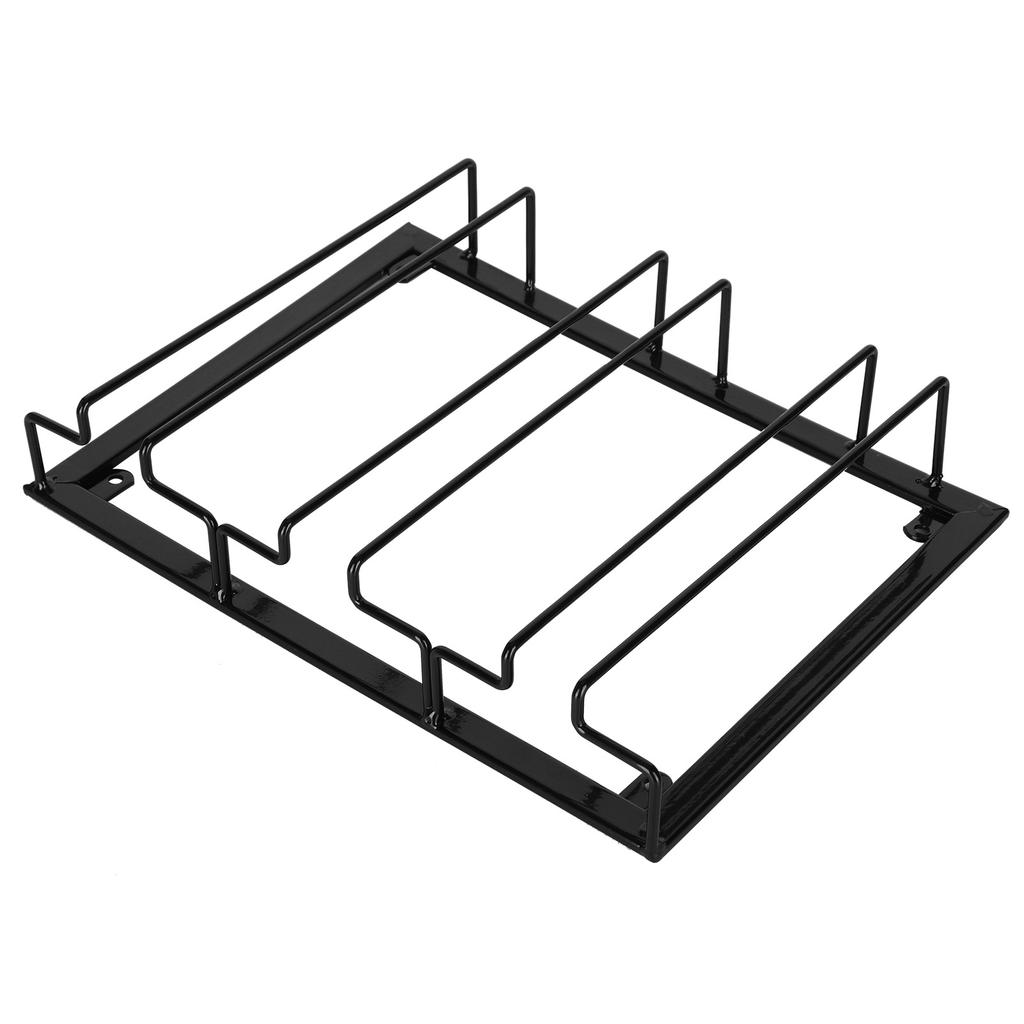 Wine Glass Rack Under Cabinet Stemware Holder Storage Hanger Metal Organizer for Bar Kitchen3 Slot 30x22.5cm Black