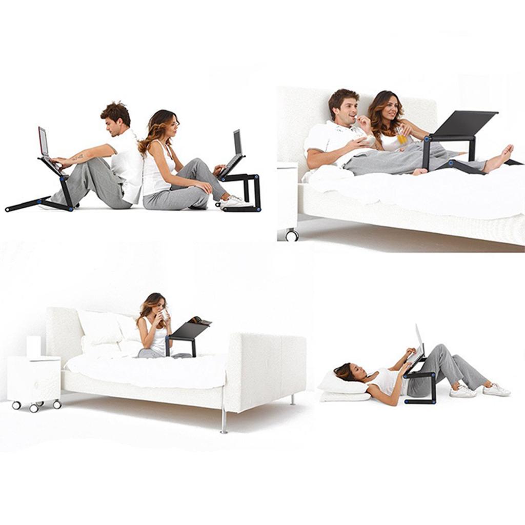 Подставка для ноутбука, Подставка для ПК, Компьютерный стол, Регулируемая по высоте, Регулируемая по положению, Складная, Алюминиевая подставка для компьютера (черный)