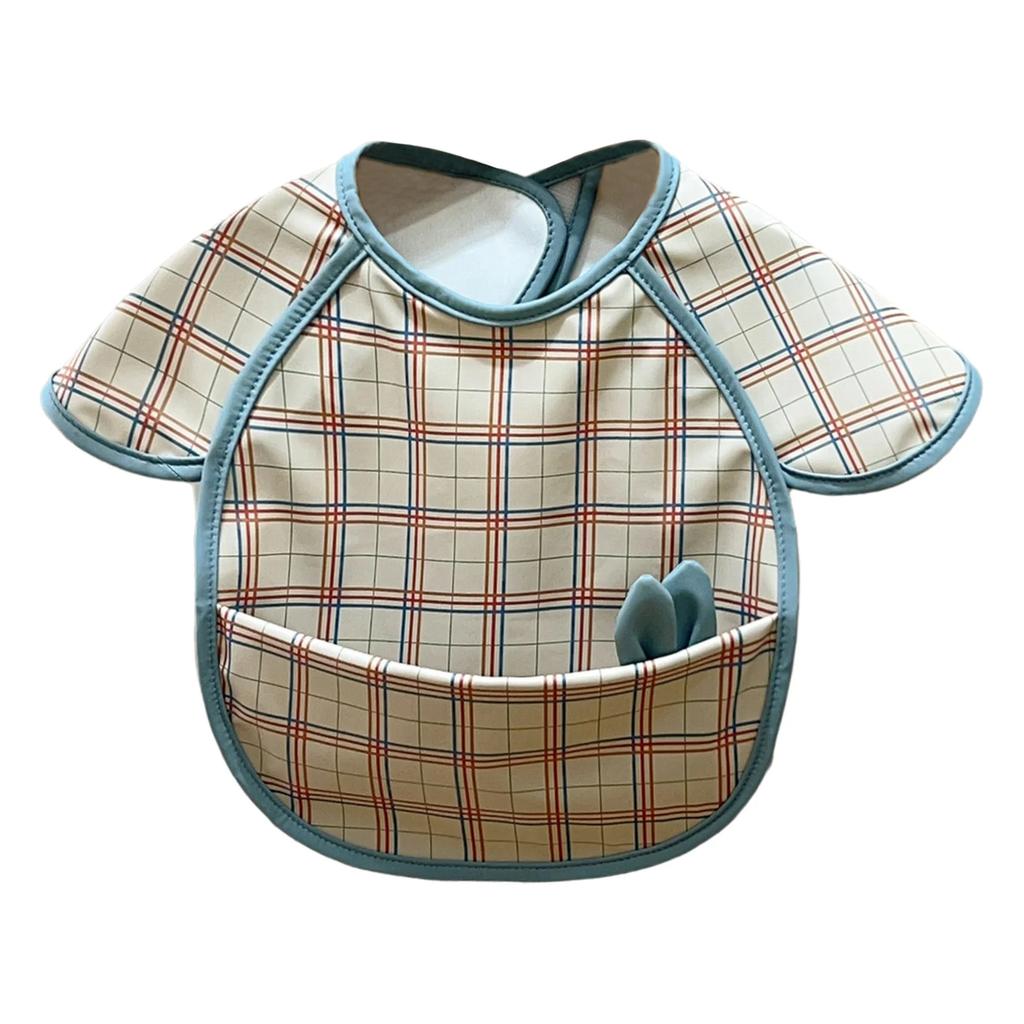 Детские водонепроницаемые слюнявчики с милым декором в виде кроличьих ушек, фартук-накидка от грязи для слюнотечения, еды, кормления, выпечки, рисования.