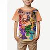 Summer Round Neck Cartoon Character Sprunki Pattern 3D Printed Top Fashionable Casual Short Sleeved Children's Boy T-shirts