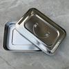 Квадратная прямоугольная емкость для хранения продуктов из нержавеющей стали с крышкой Коммерческий поднос для блюд Контейнер-ланчбокс для сохранения свежести Контейнер для хранения