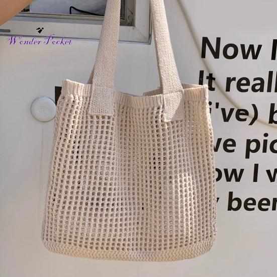 Большая пляжная сумка-тоут, вязаная сумка на плечо, пляжная сумка-тоут, вязаная крючком, большая вместимость, эластичная однотонная сумка, отличная несущая способность, сексуальная одежда для взрослых